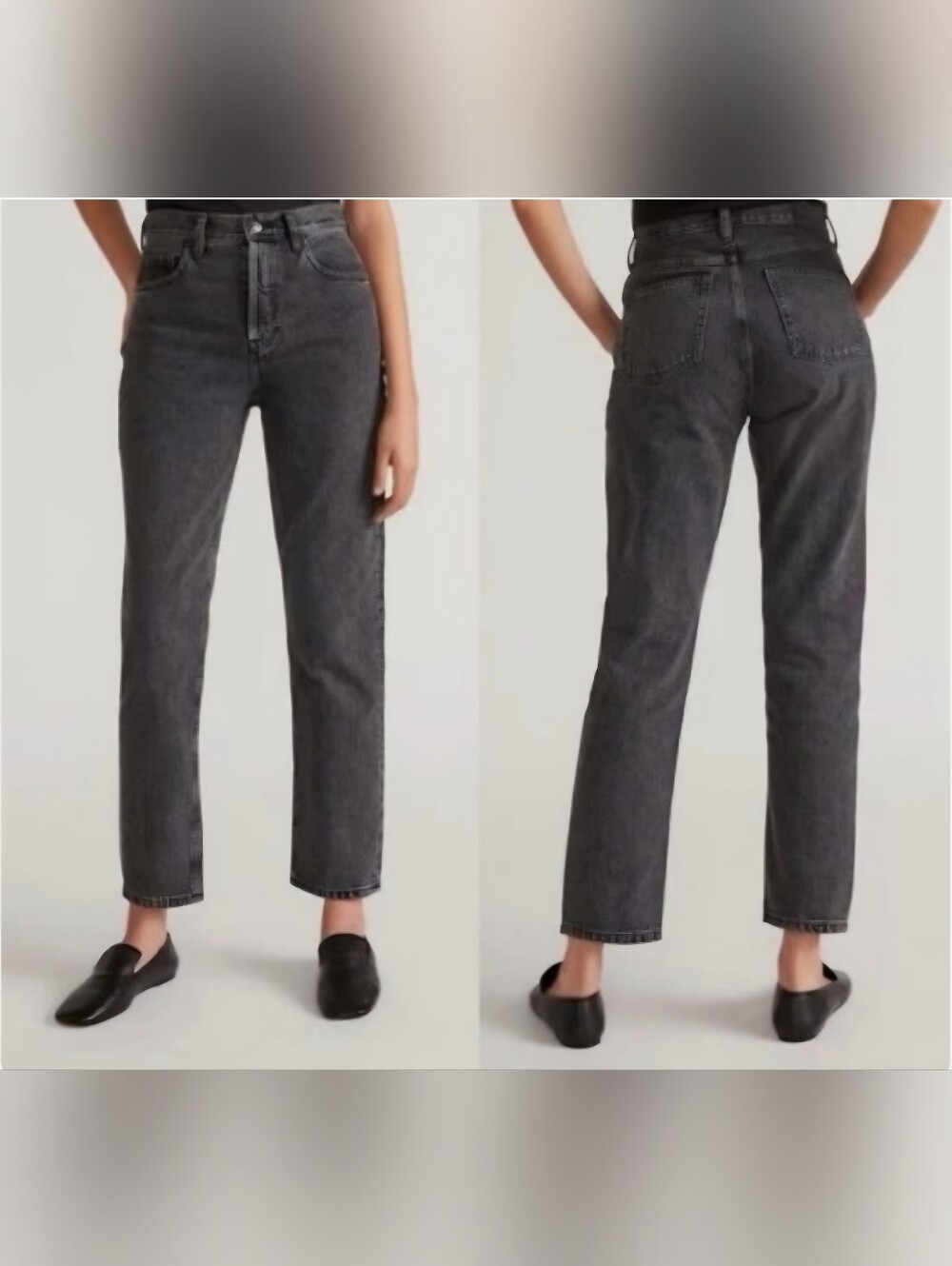 Everlane Washed Black Ankle Straight Jeans
